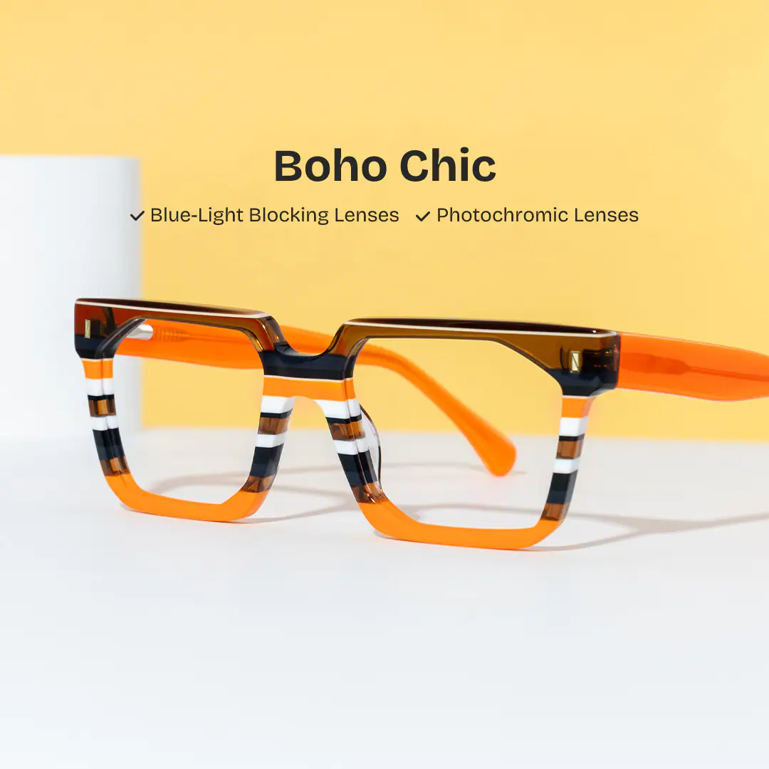 Laguer Glasses - Laguer Rectangle Orange Glasses