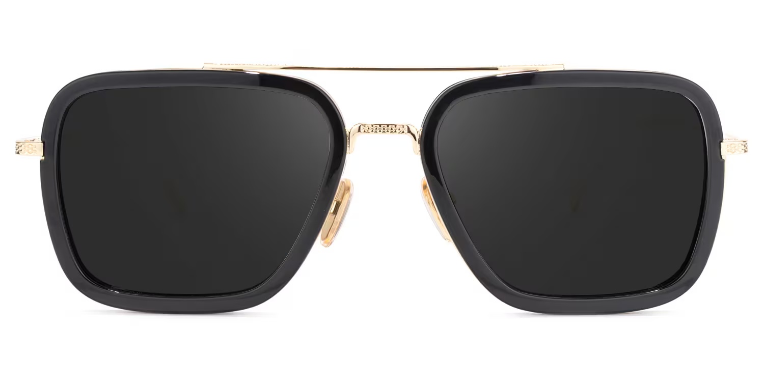 Gifford Glasses - Gifford Aviator Black - Gold Sunglasses