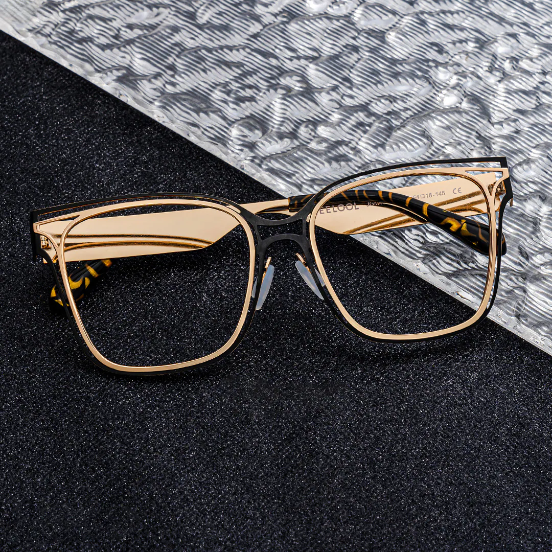 Dacarine Glasses - Dacarine Square Black Gold Glasses