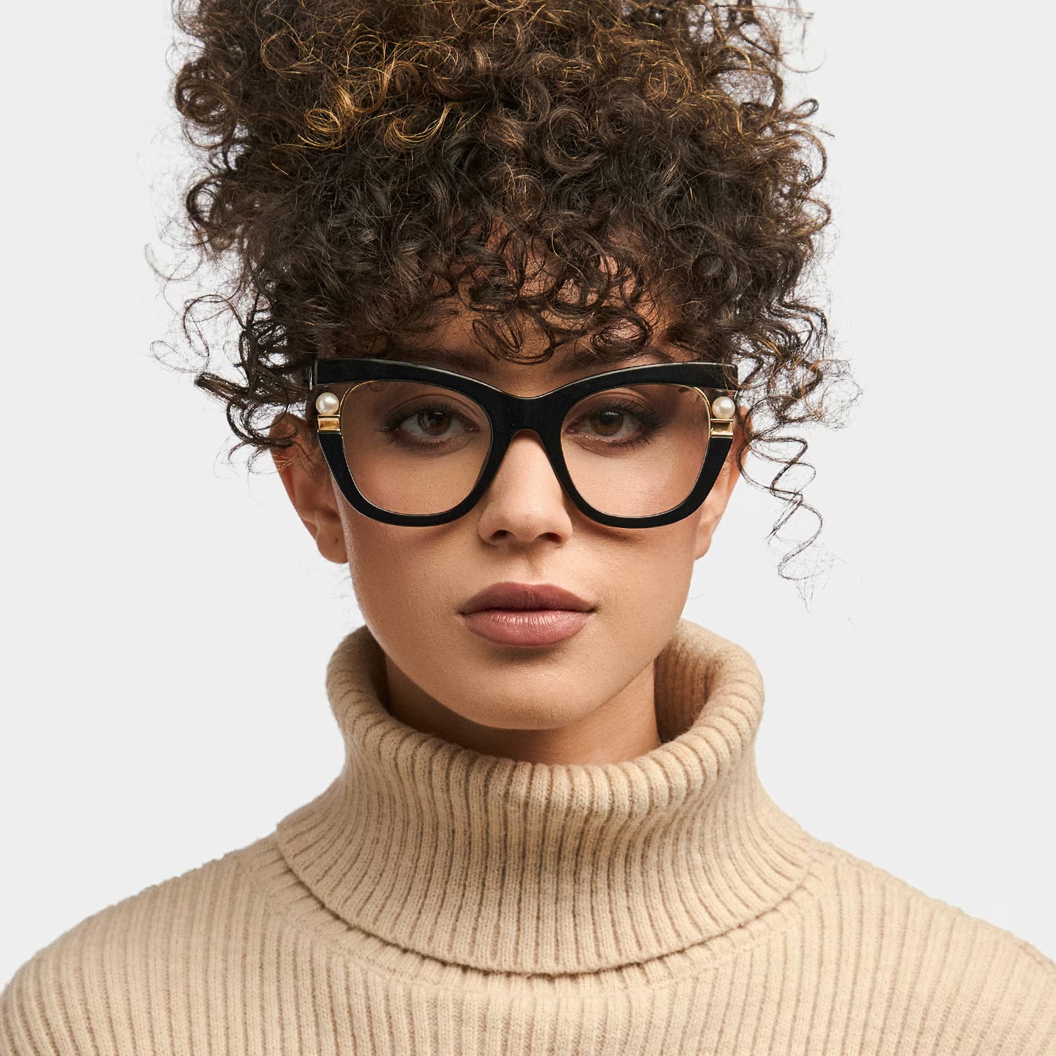 Pearl Glasses - Pearl Cateye Black Glasses