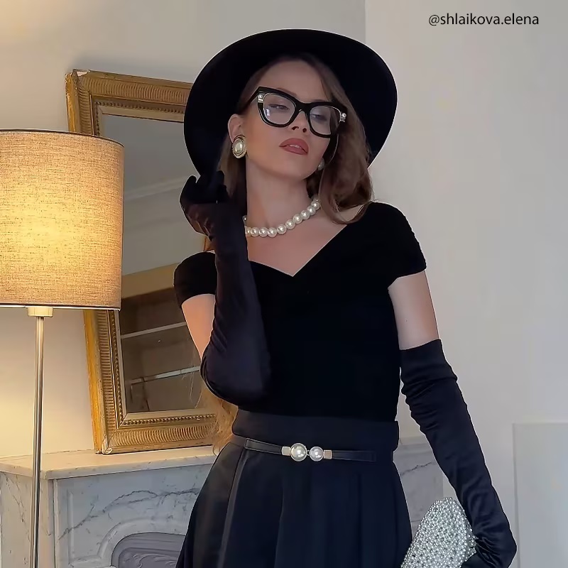 Pearl Glasses - Pearl Cateye Black Glasses 12 Pearl Glasses - Pearl Cateye Black Glasses