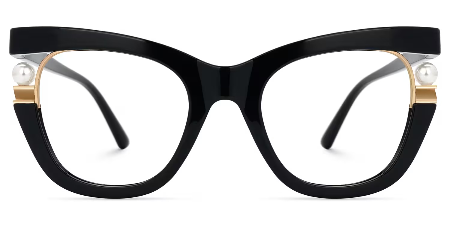 Pearl Glasses - Pearl Cateye Black Glasses 4 Pearl Glasses - Pearl Cateye Black Glasses