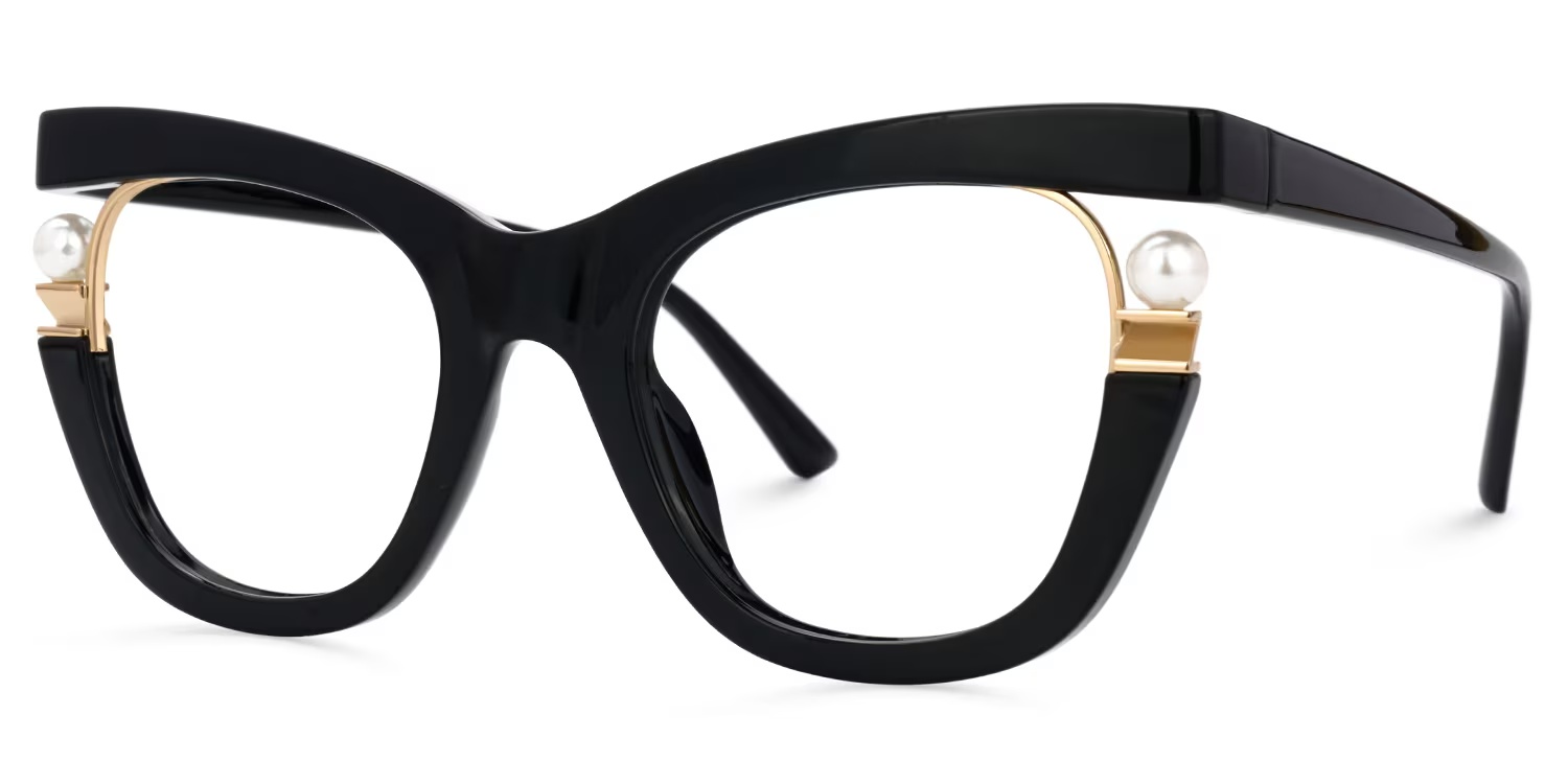 Pearl Glasses - Pearl Cateye Black Glasses 5 Pearl Glasses - Pearl Cateye Black Glasses