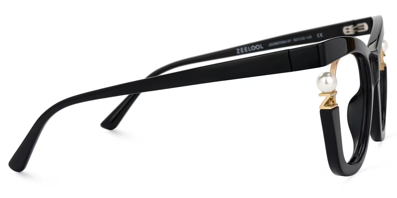 Pearl Glasses - Pearl Cateye Black Glasses 6 Pearl Glasses - Pearl Cateye Black Glasses