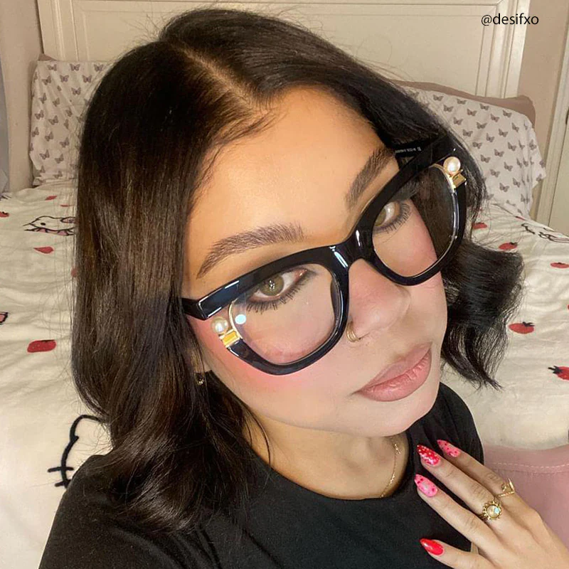 Pearl Glasses - Pearl Cateye Black Glasses 10 Pearl Glasses - Pearl Cateye Black Glasses