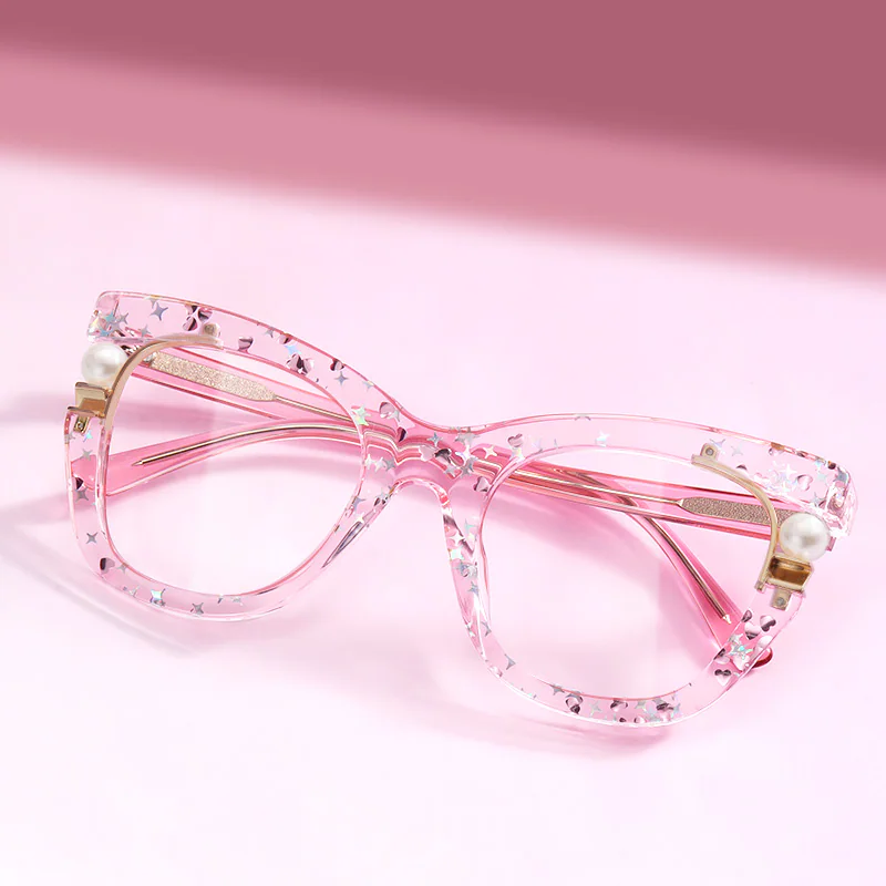 Pearl Glasses - Pearl Cateye Pink Glasses