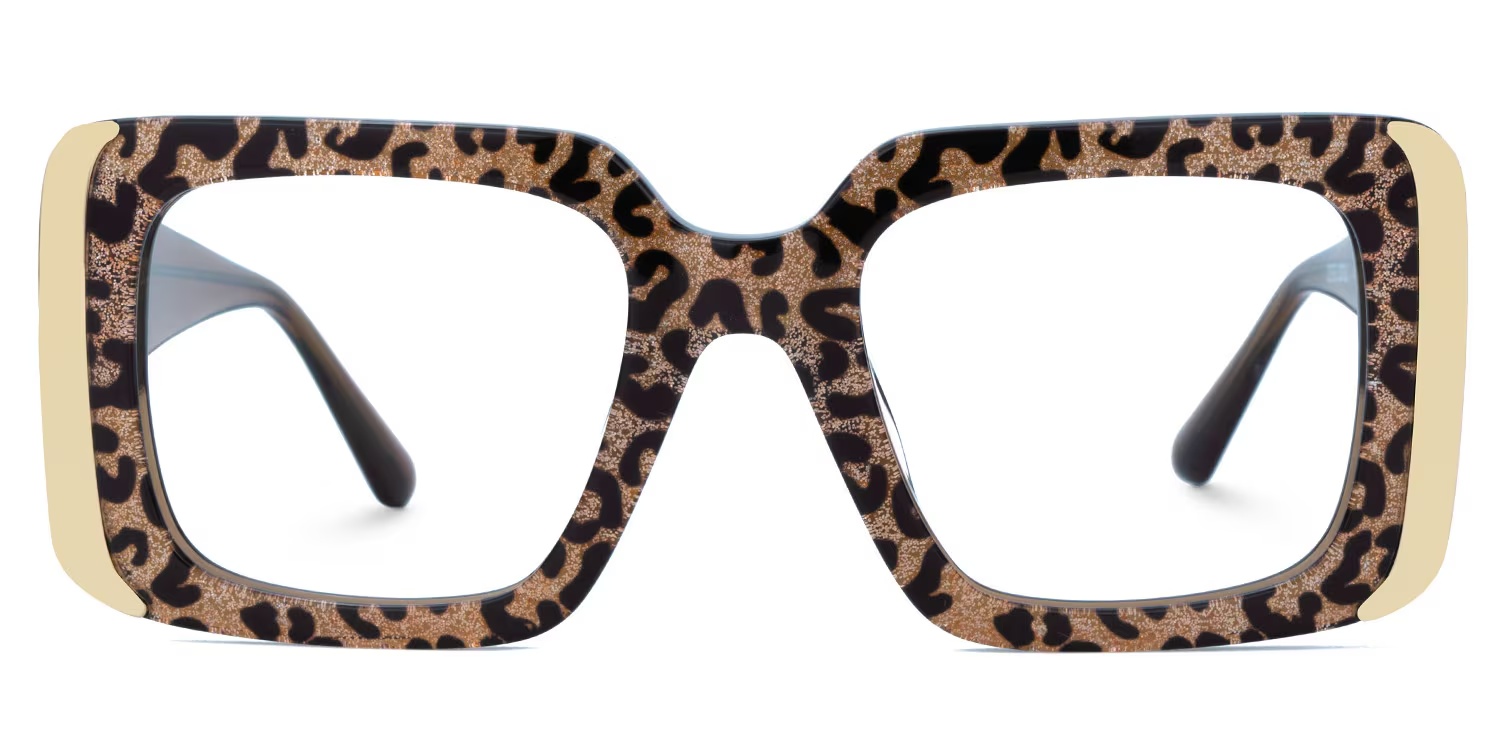 Jesse Glasses - Jesse Rectangle Leopard Glasses