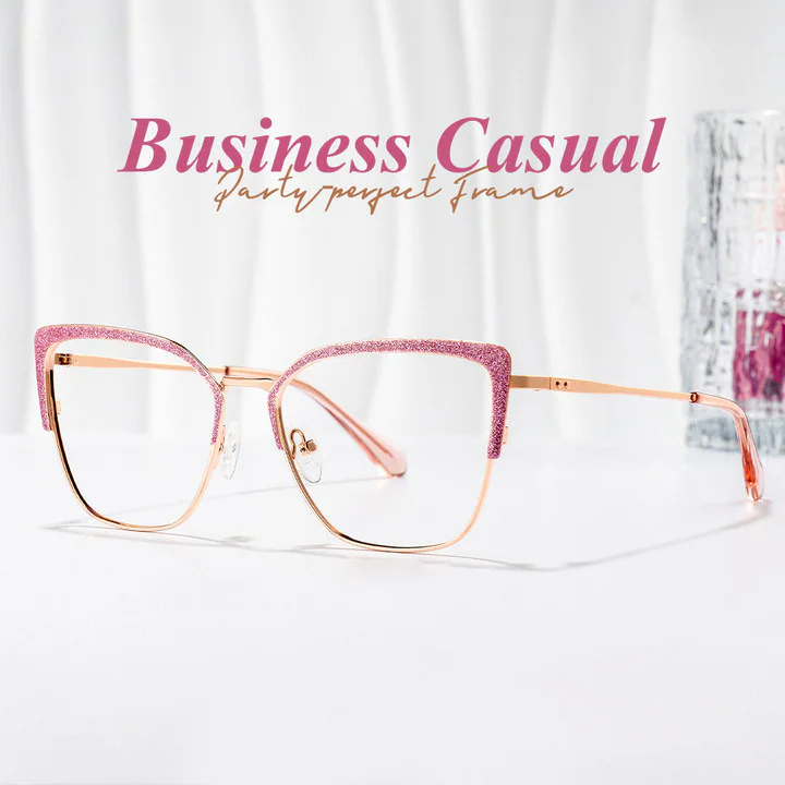 Javier Glasses - Javier Rectangle Pink Glasses