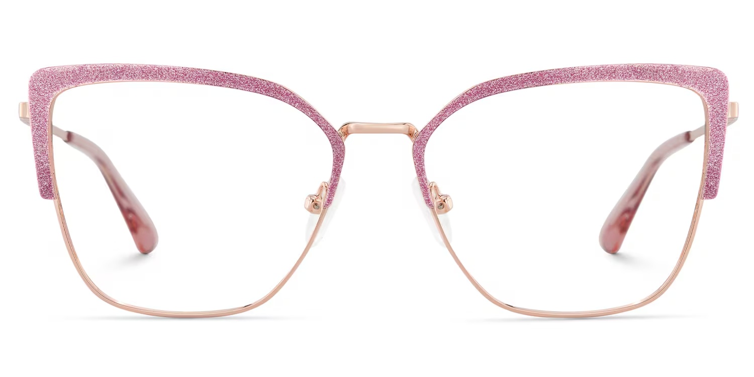 Javier Glasses - Javier Rectangle Pink Glasses 3 Javier Glasses - Javier Rectangle Pink Glasses