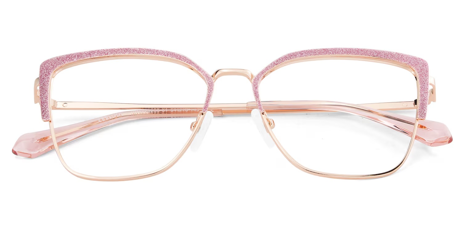 Javier Glasses - Javier Rectangle Pink Glasses 4 Javier Glasses - Javier Rectangle Pink Glasses