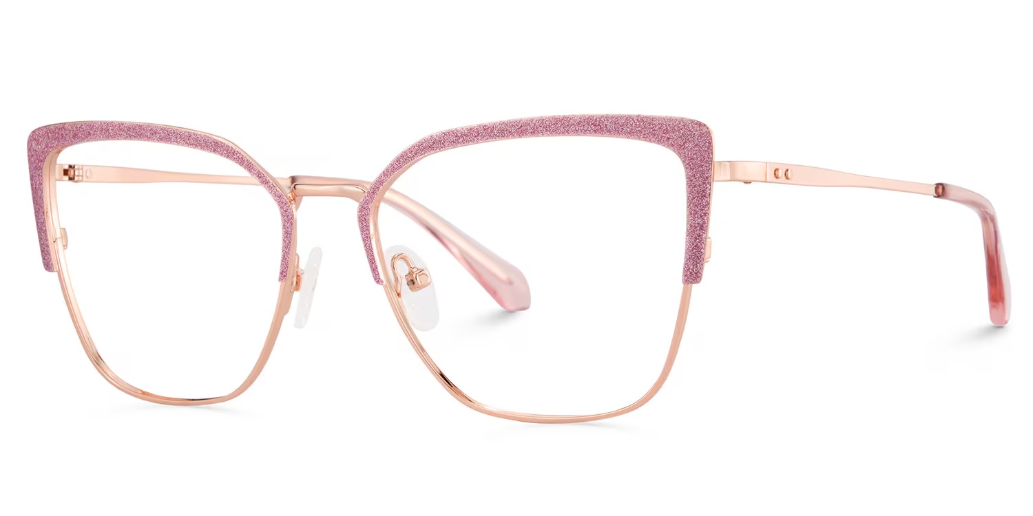 Javier Glasses - Javier Rectangle Pink Glasses 5 Javier Glasses - Javier Rectangle Pink Glasses