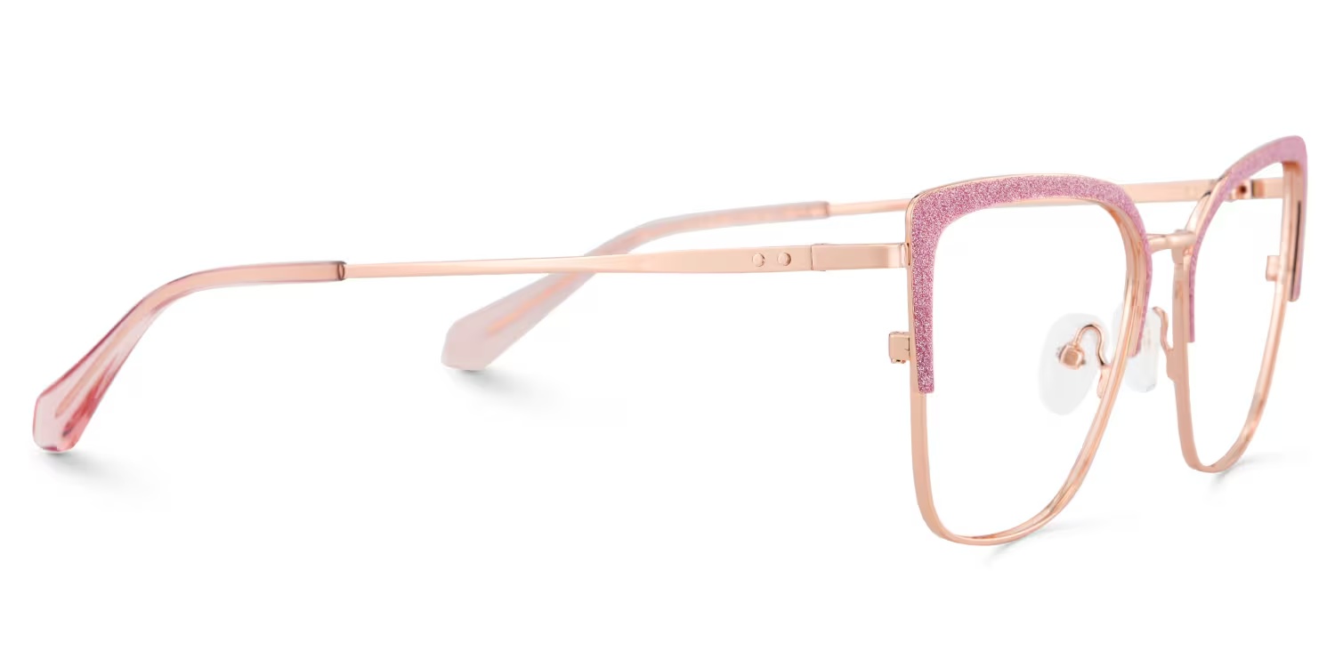 Javier Glasses - Javier Rectangle Pink Glasses 6 Javier Glasses - Javier Rectangle Pink Glasses