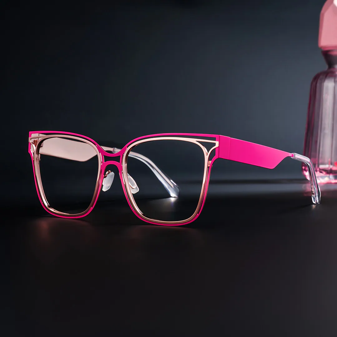 Dacarine Glasses - Dacarine Square Pink Gold Glasses