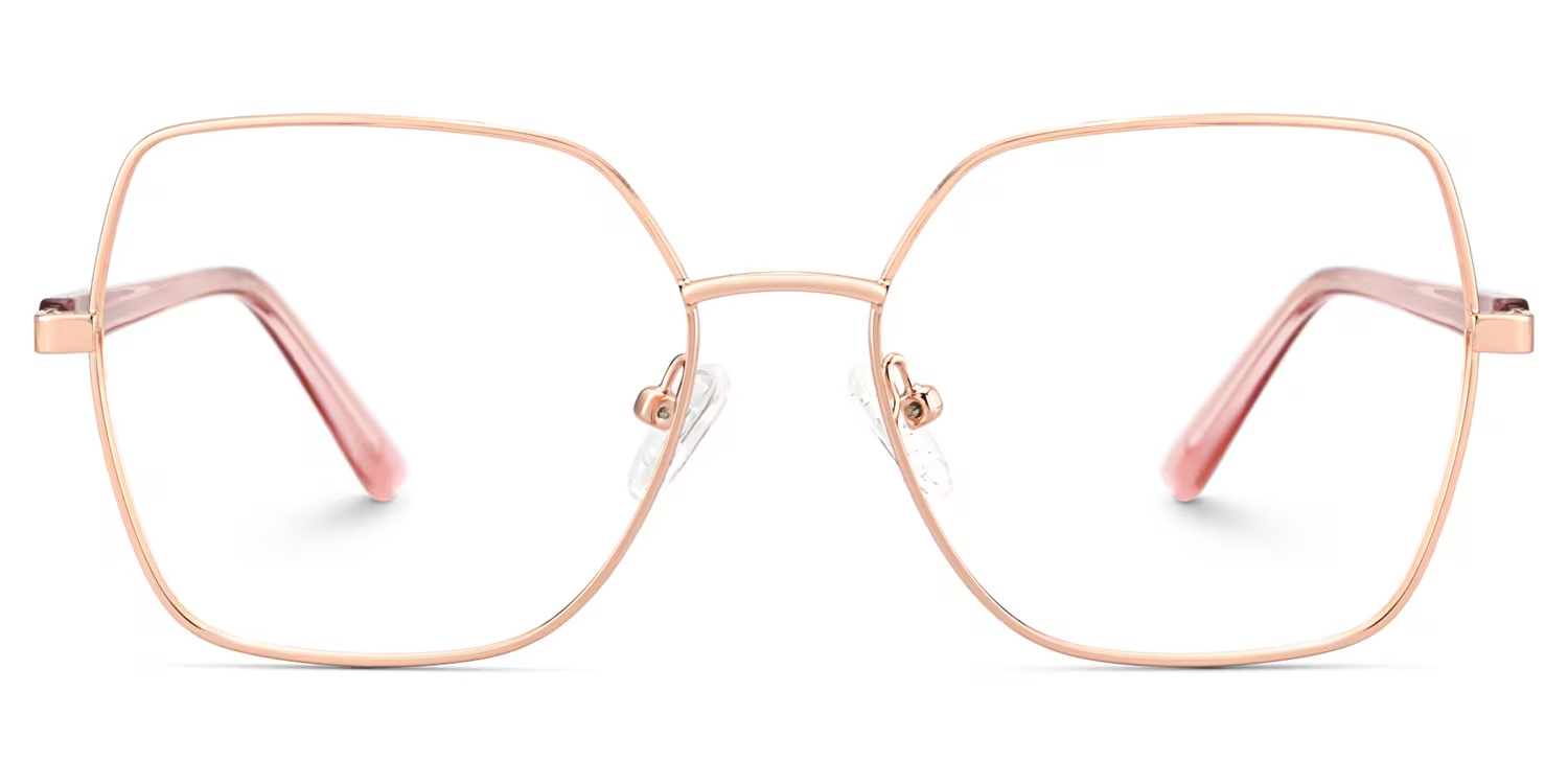 Billie Glasses - Billie Geometric Rose Gold Glasses