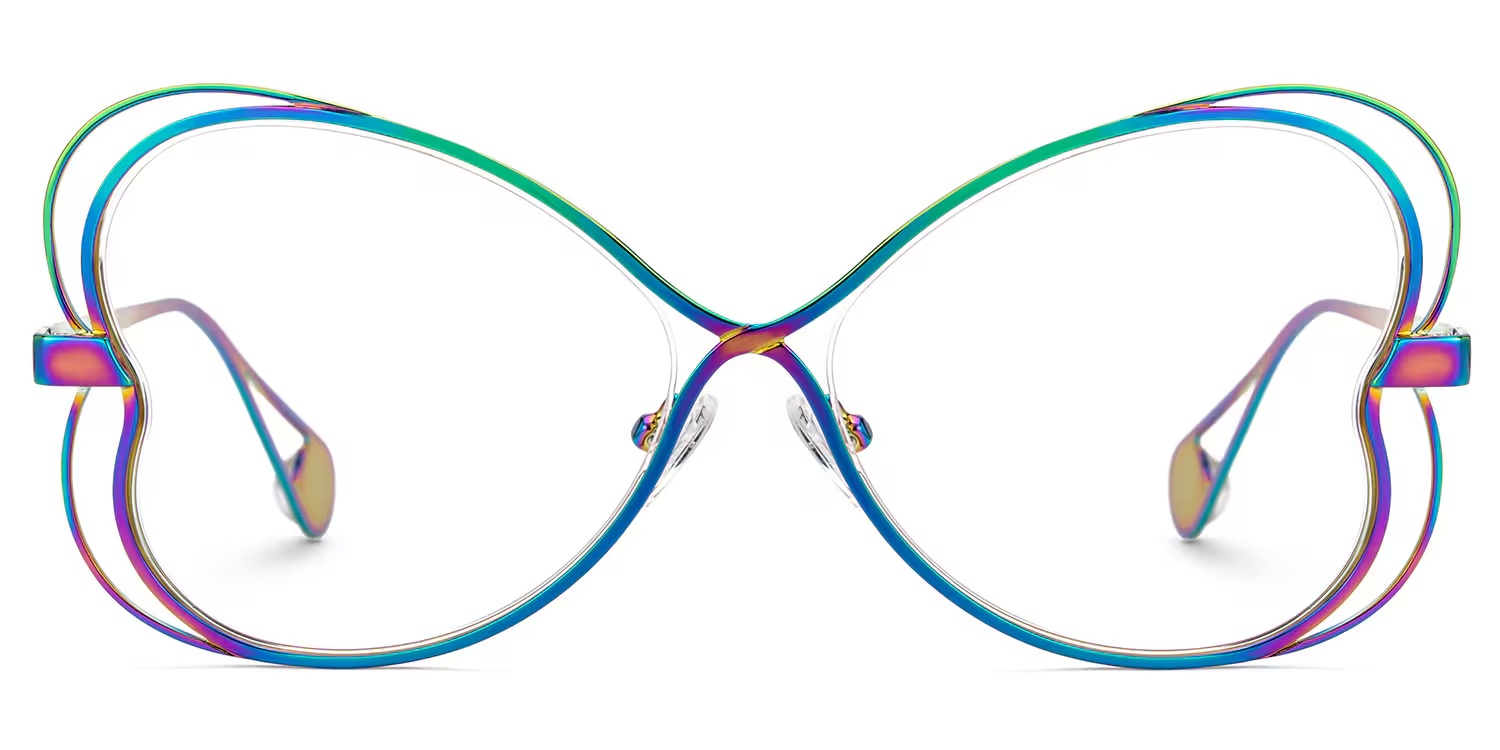 Aretha Glasses - Aretha Geometric Iridescent Glasses