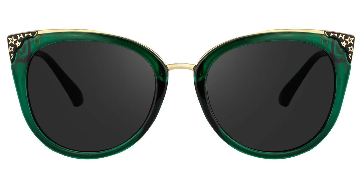 Dalton Glasses - Dalton Cat Eye Dark Green Sunglasses