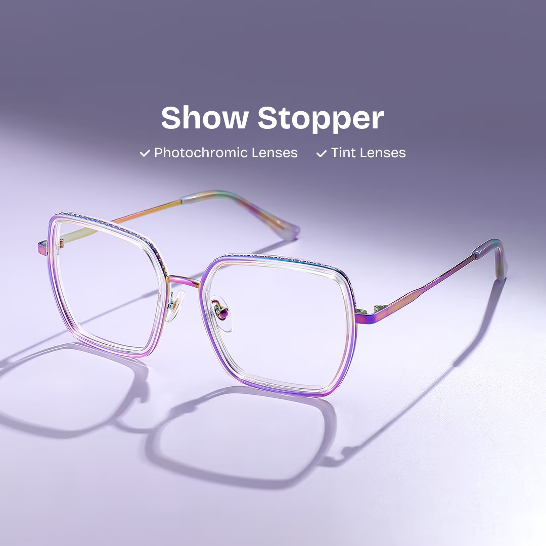 Fiona Glasses - Fiona Square Iridescent Glasses