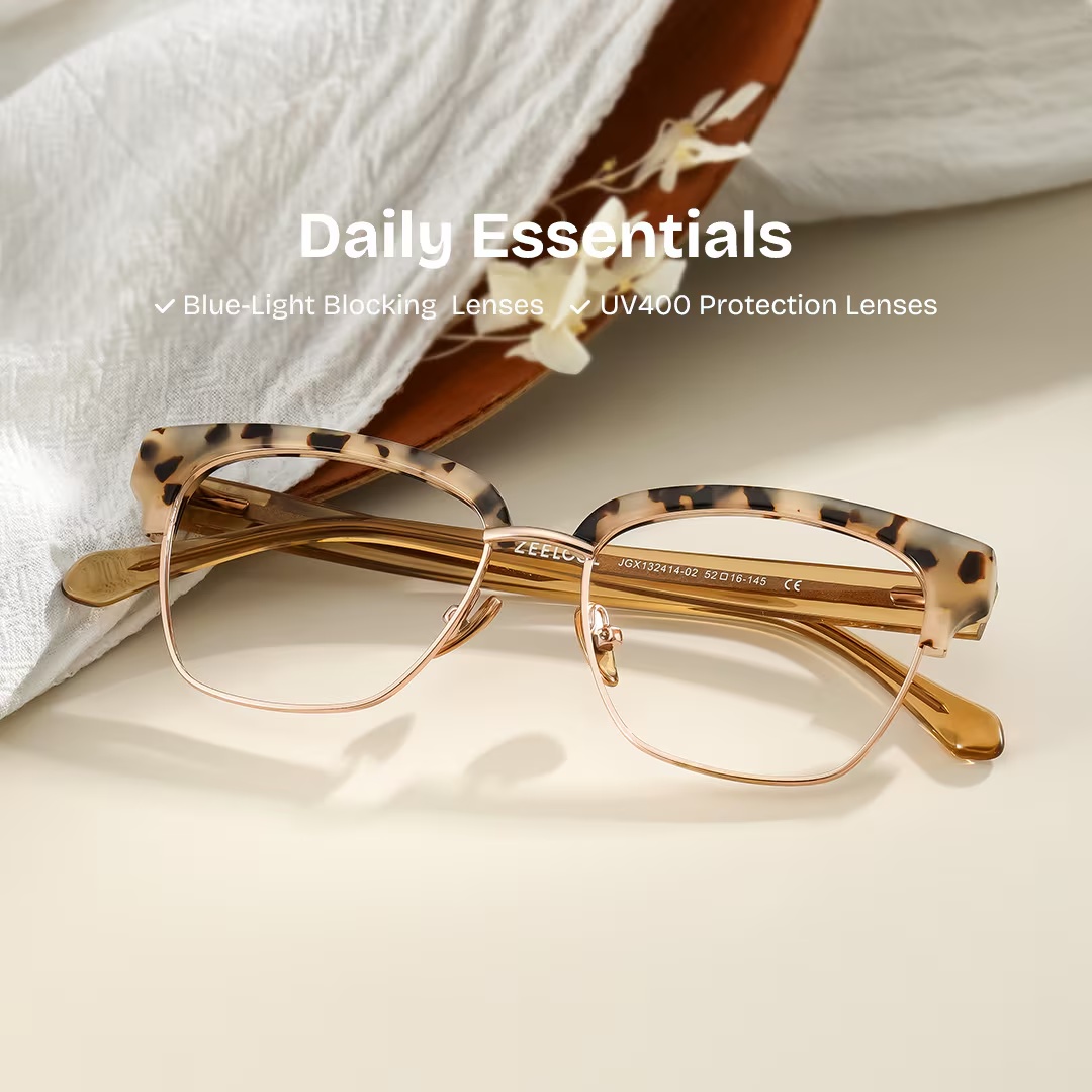 Ellis Glasses - Ellis Browline Tortoise Glasses