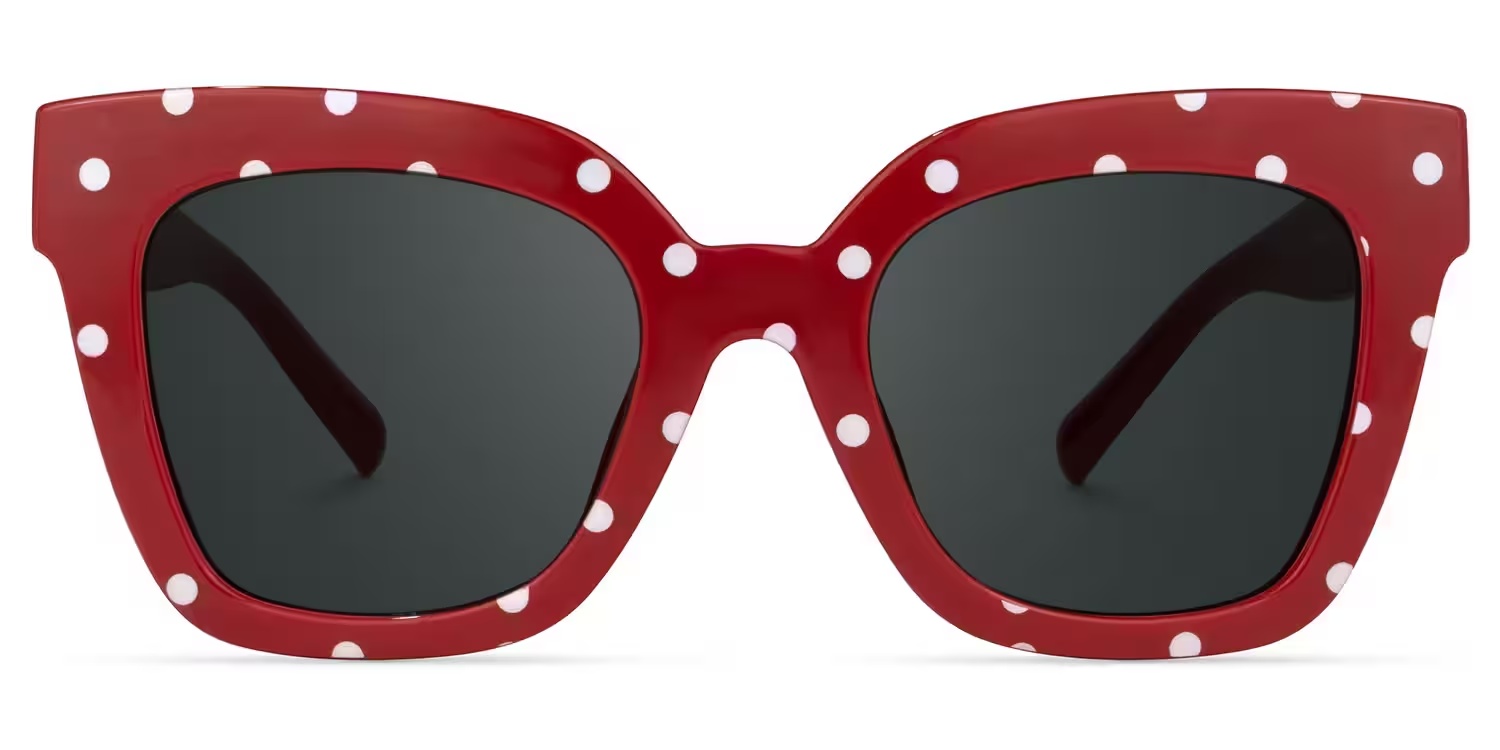 Malcolm Glasses - Malcolm Square Red - Dot Glasses