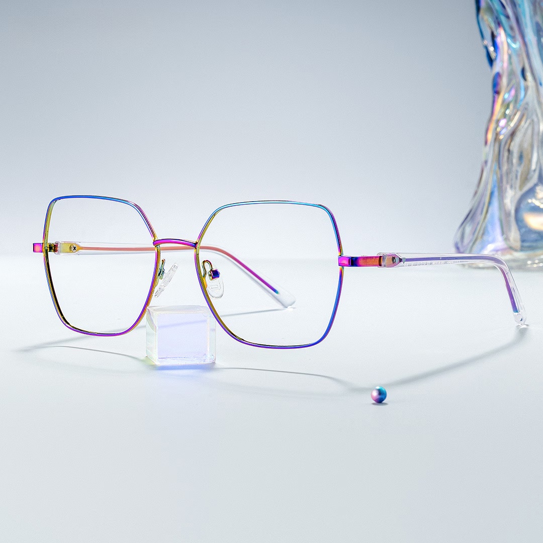 Billie Glasses - Billie Geometric Iridescent Glasses