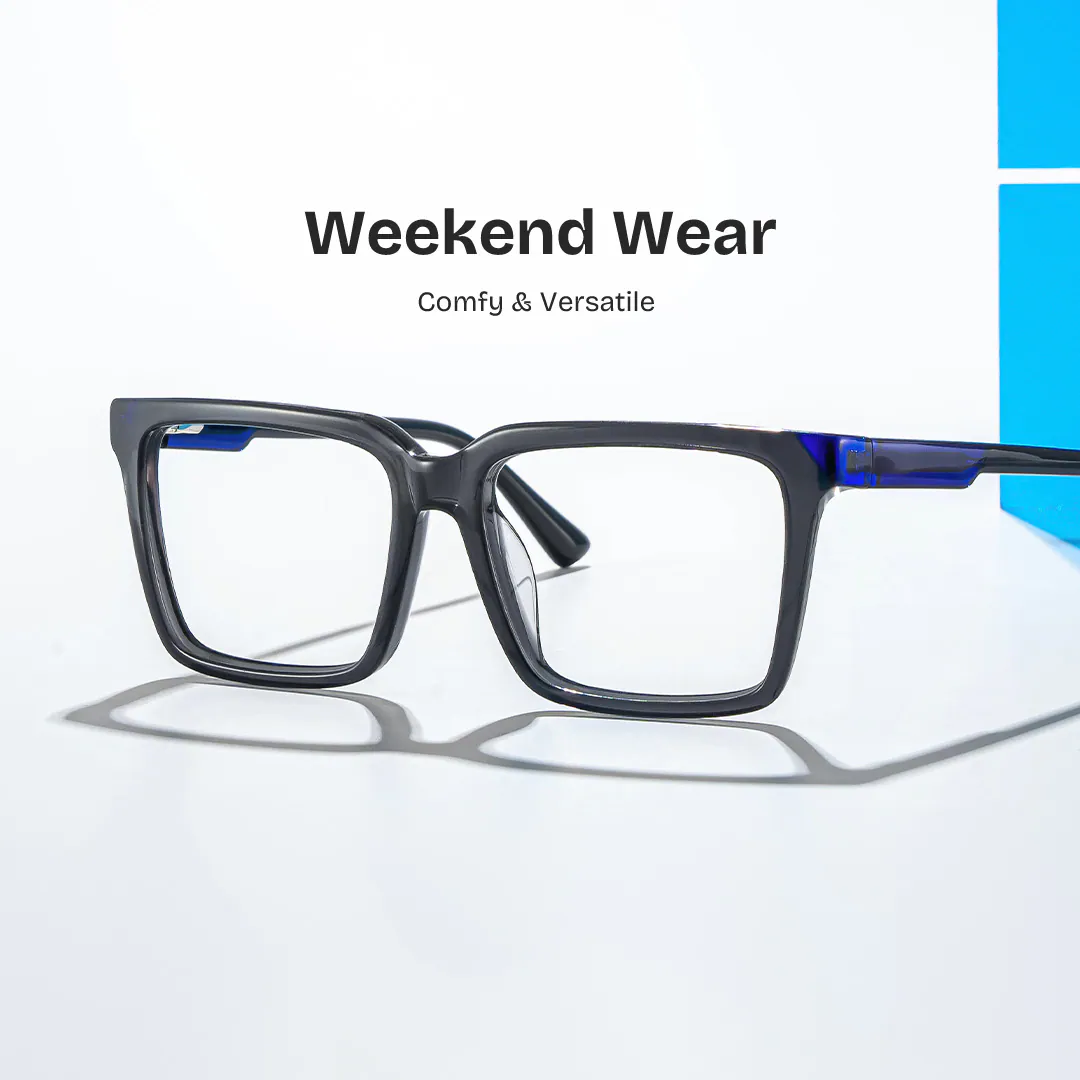 Troy Glasses - Troy Rectangle Dark Gray Glasses
