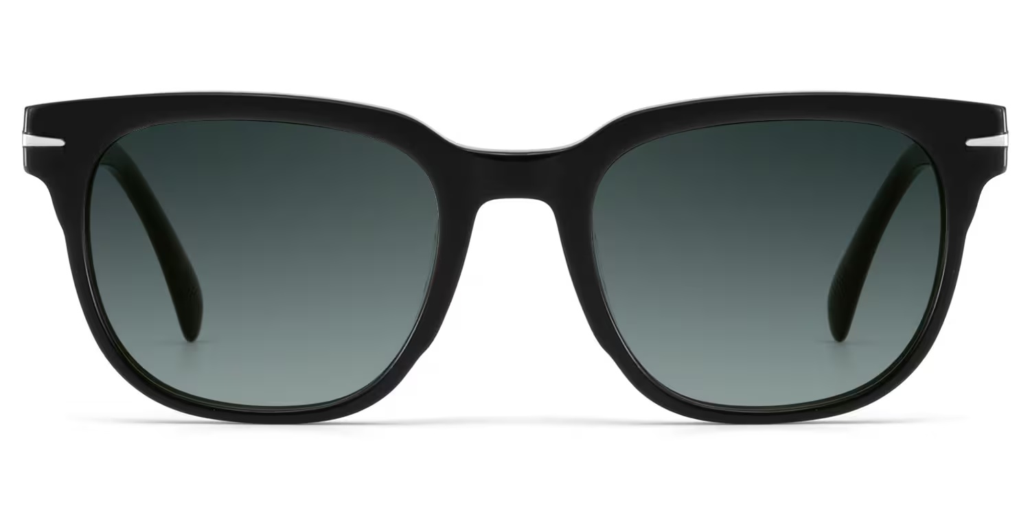 Rocco Sunglasses - Rocco Rectangle Black Frame Polarized Sunglasses