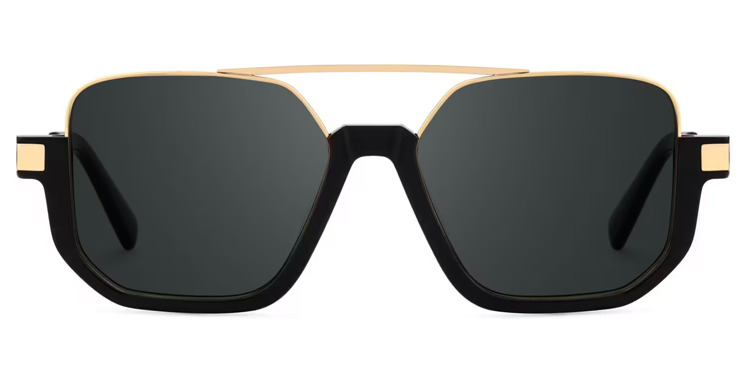 Oromiya Glasses - Oromiya Aviator Black Gold Glasses