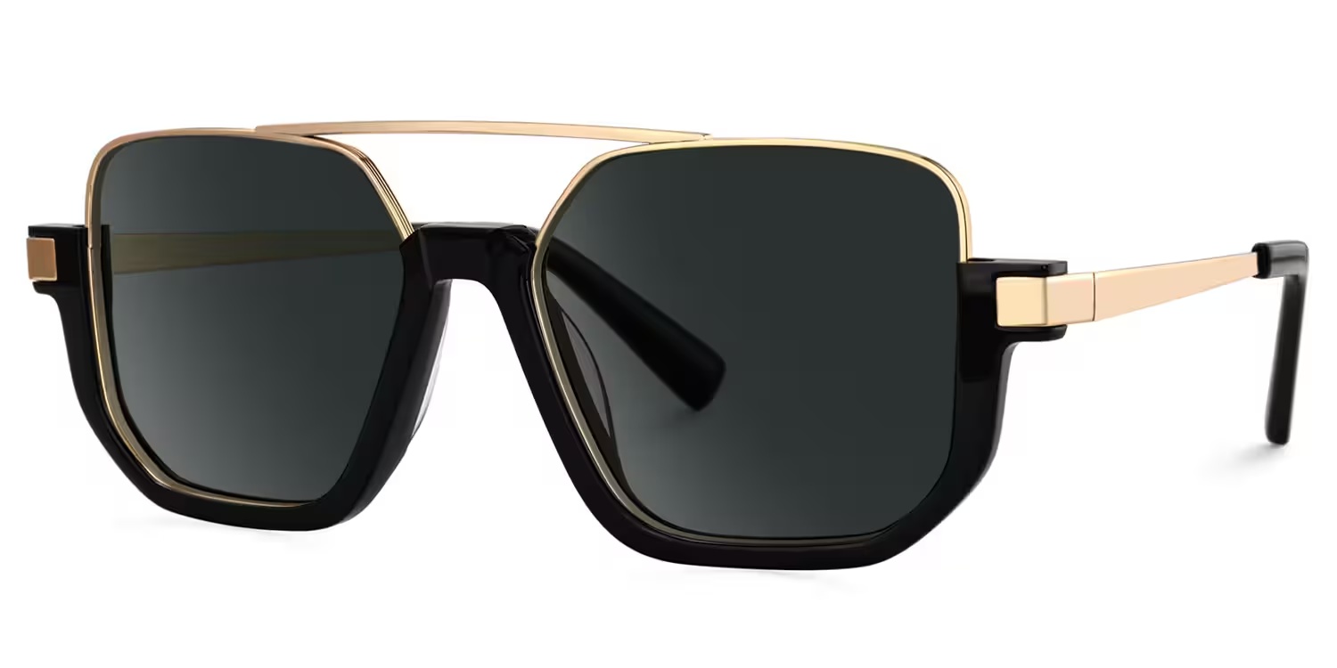 Oromiya Glasses - Oromiya Aviator Black Gold Glasses 3 Oromiya Glasses - Oromiya Aviator Black Gold Glasses