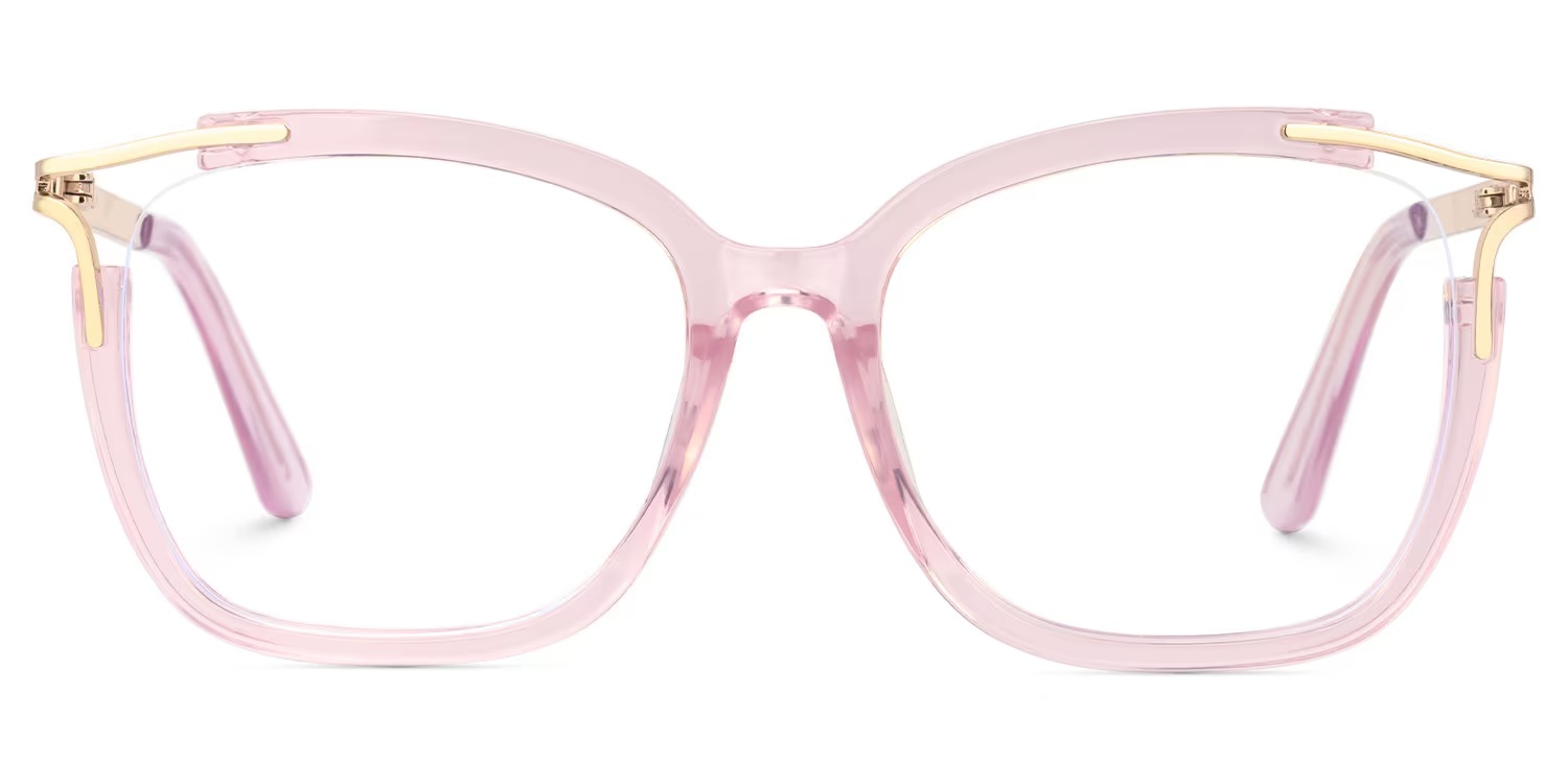 Sidibe Glasses - Sidibe Square Pink Glasses