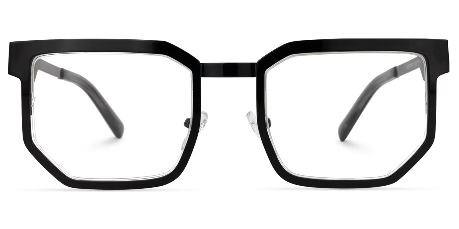 Barber Glasses - Barber Geometric Black Glasses