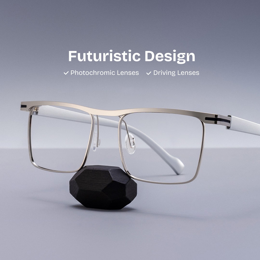 Violet Glasses - Violet Browline Silver Glasses