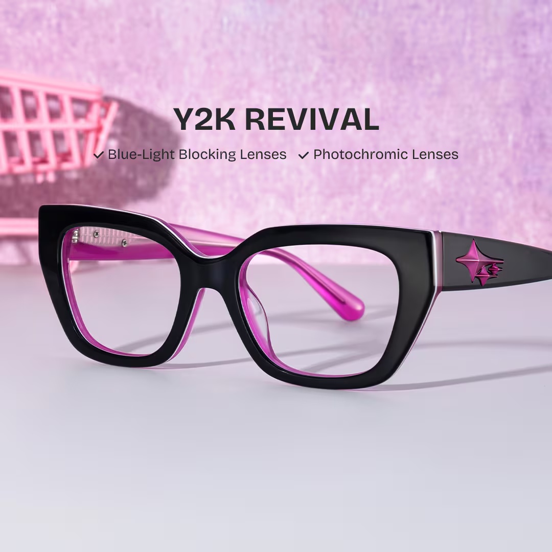 Flare Glasses - Flare Rectangle Black Glasses