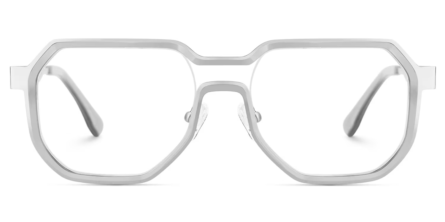 Hype Glasses - Hype Geometric Silver Glasses 4 Hype Glasses - Hype Geometric Silver Glasses