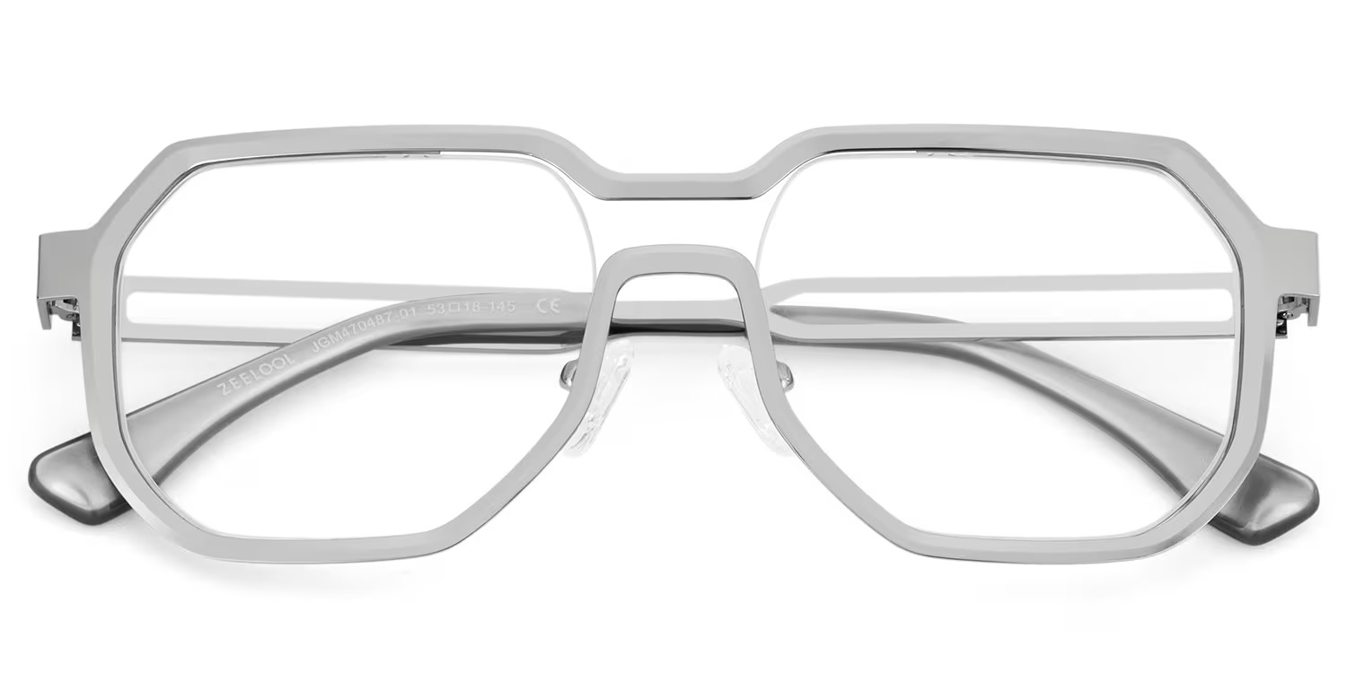 Hype Glasses - Hype Geometric Silver Glasses 5 Hype Glasses - Hype Geometric Silver Glasses