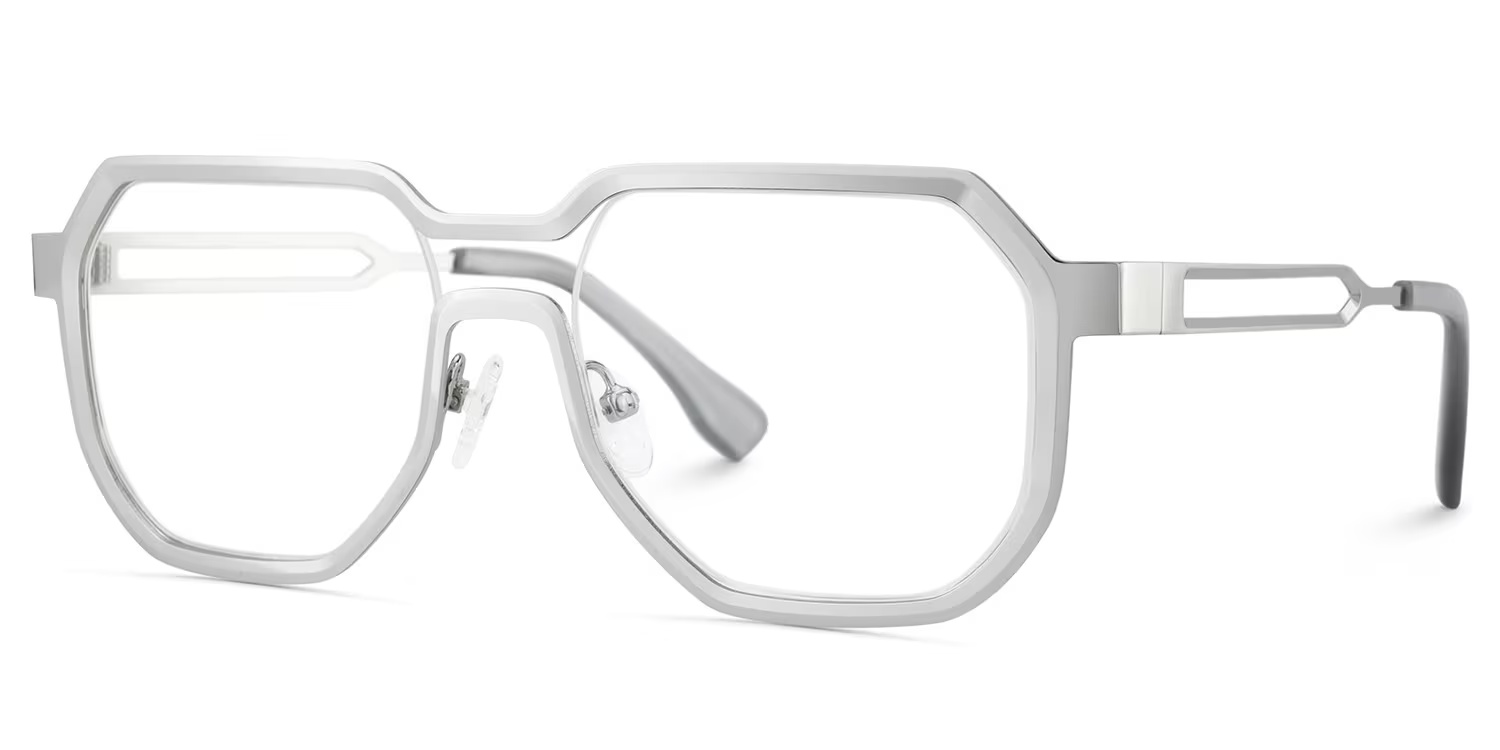 Hype Glasses - Hype Geometric Silver Glasses 6 Hype Glasses - Hype Geometric Silver Glasses