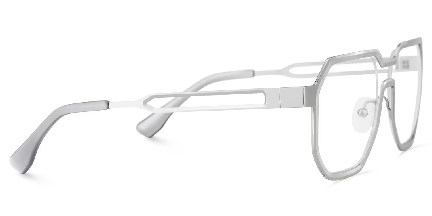 Hype Glasses - Hype Geometric Silver Glasses 7 Hype Glasses - Hype Geometric Silver Glasses