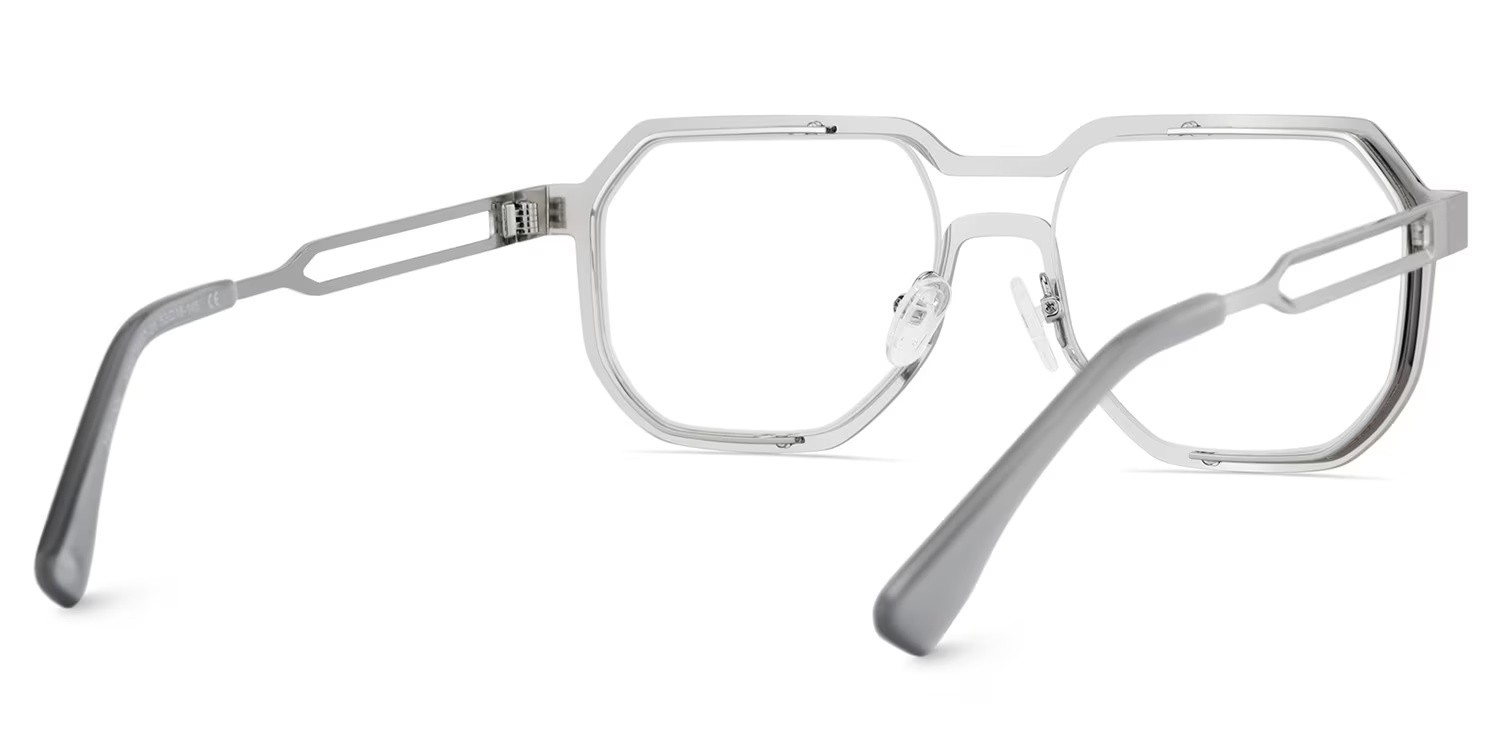 Hype Glasses - Hype Geometric Silver Glasses 8 Hype Glasses - Hype Geometric Silver Glasses