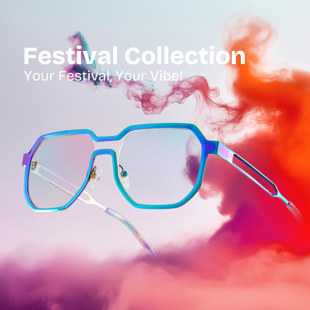 Hype Glasses - Hype Geometric Iridescent Glasses