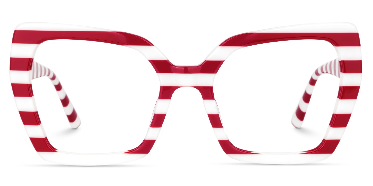 Pavia Glasses - Pavia Butterfly Red Striped Glasses