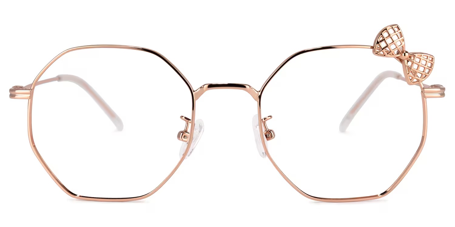 Kaitlyn Glasses - Kaitlyn Geometric Rose - Gold Glasses