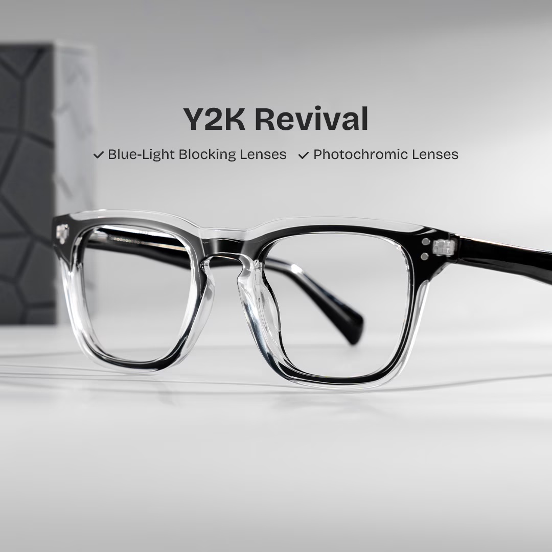 Liam Glasses - Liam Rectangle Black Crystal Glasses