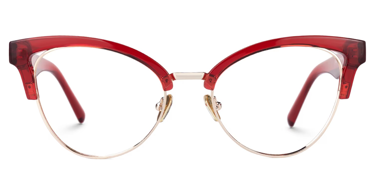 Charlene Glasses - Charlene Browline Red Glasses