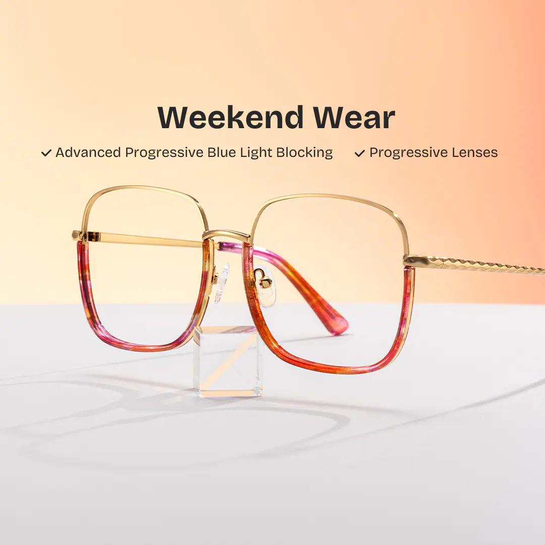 Wade Glasses - Wade Square Red Floral Glasses