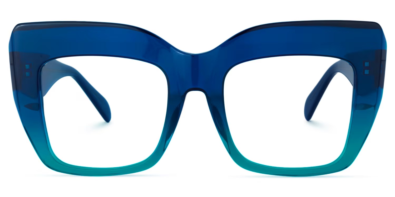 Charmaine Glasses - Charmaine Cat Eye Blue - Green Glasses