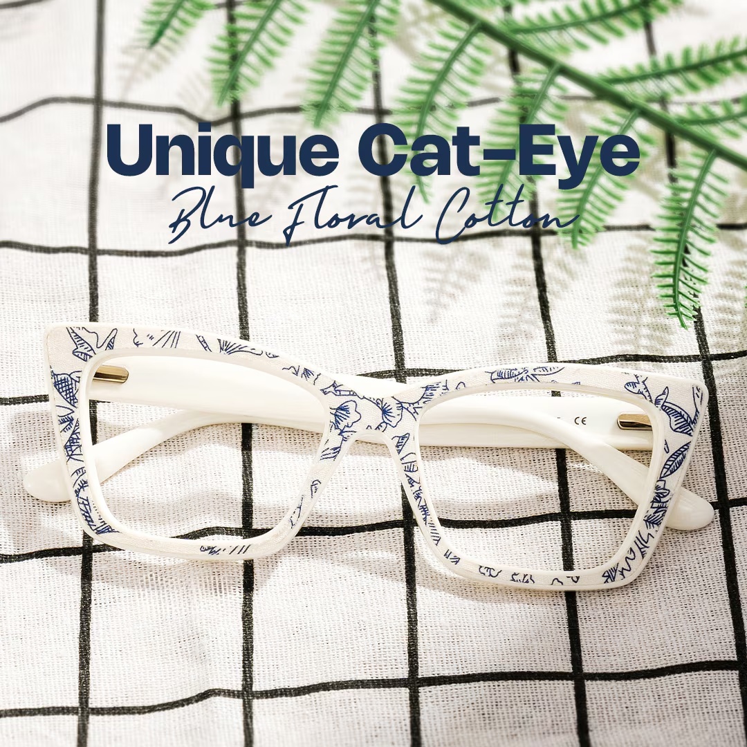 Mcnatt Glasses - Mcnatt Cateye Blue Floral Glasses
