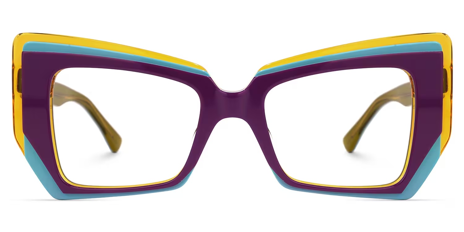 Verdejo Glasses - Verdejo Geometric Purple Glasses