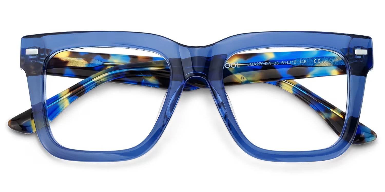 Redina Glasses - Redina Square Blue Glasses 4 Redina Glasses - Redina Square Blue Glasses