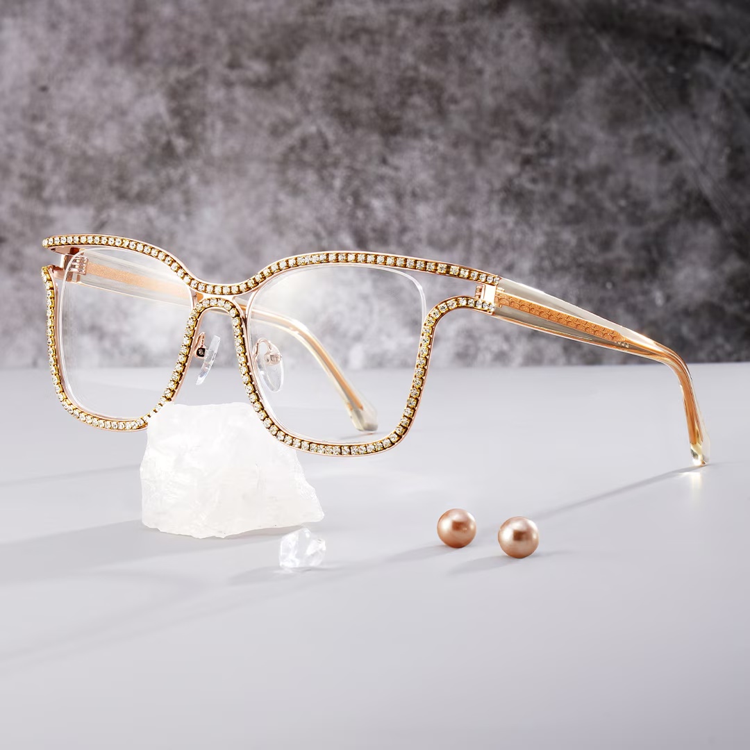 Shine Glasses - Shine Square Gold White Glasses