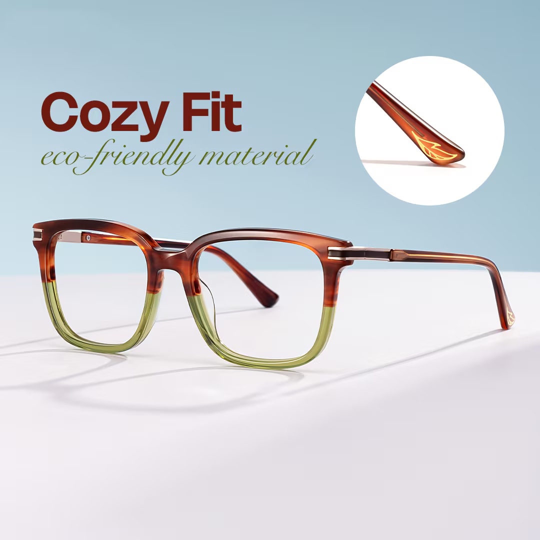 Kenny Glasses - Kenny Square Brown Green Glasses