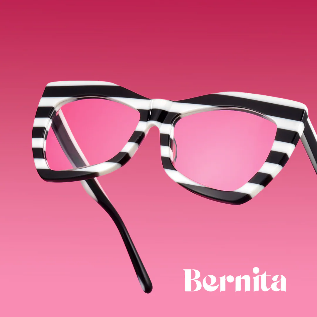 Bernita Glasses - Bernita Geometric Black - White Glasses